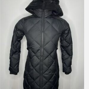 Athleta Long Women’s  Black Quilted Hooded Coat